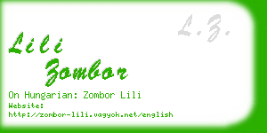 lili zombor business card